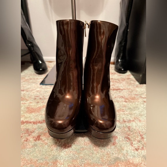 Jessica Simpson Glossy Bronze Heeled Boots - Picture 3 of 5